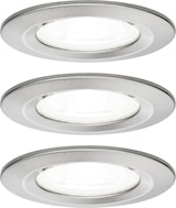 thumbnail of Paulmann LED Einbauleuchte Nova Basisset starr IP44 rund 78mmGU10 3x6,5W 3x470lm 230V4000K Eisen gebürstet 92979