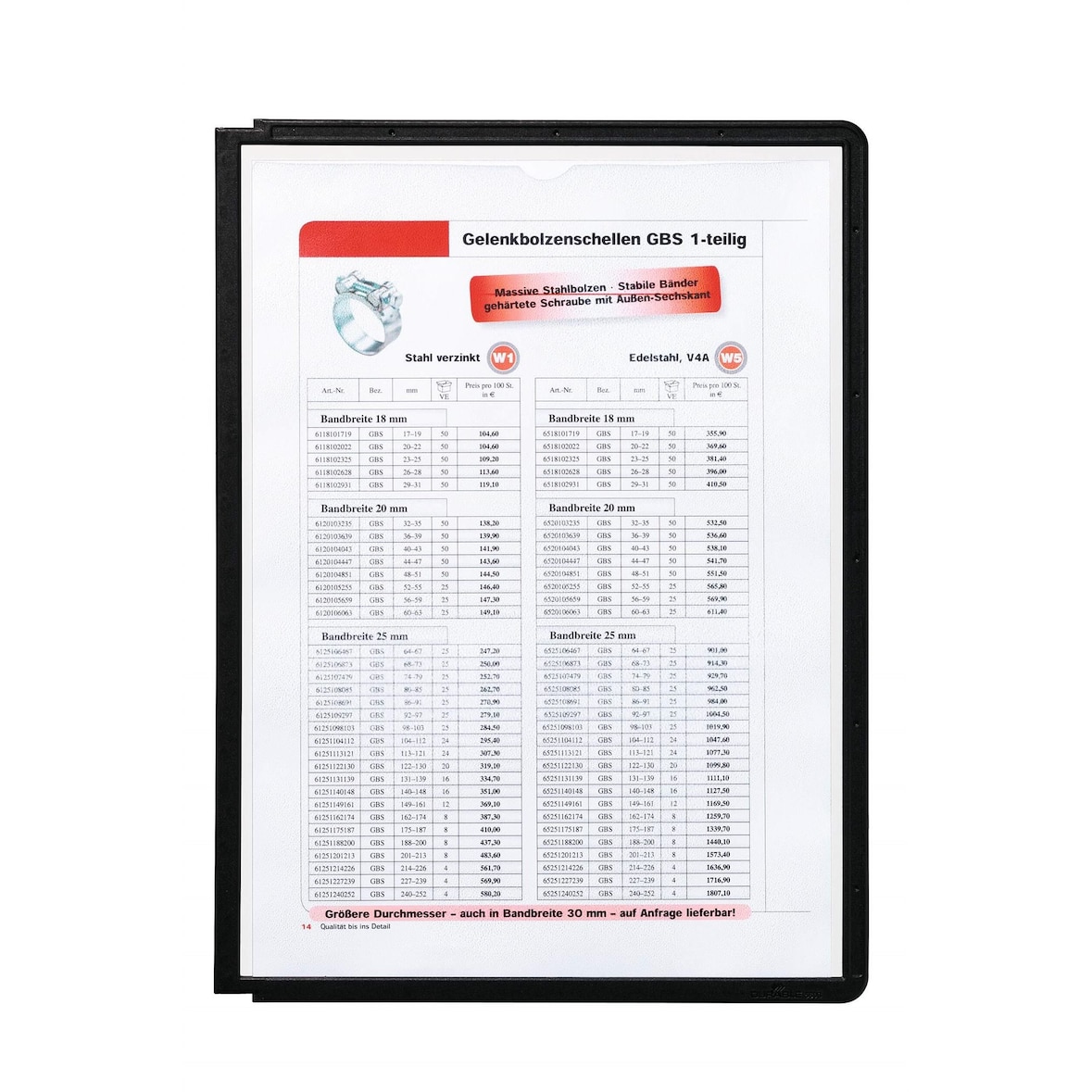 Durable 5606 01 Sichttafel SHERPA® PANEL A4, schwarz