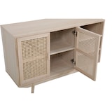 thumbnail of SalesFever Sideboard mit Rattan Front | 2 Türen, 3 offene Fächer | Korpus MDF | Beine Paulownie Holz | B 100 x T 36 x H 65 cm | natur