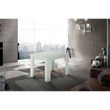 thumbnail of Dmora Ausziehbarer Esstisch Otto, Hilfsküchenkonsole, ausziehbarer Tisch, 100 % Made in Italy, cm 90x90h75, Lärche glänzend weiß