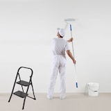 thumbnail of BRASQ Huishoudtrap 2-treden zwart - keukentrap inklapbaar metaal voor Particulier en professioneel gebruik - Trap Ladder - Anti slip