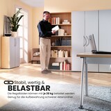 thumbnail of bümö Mehrzweckschrank 80cm breit, Aktenschrank o. Schuhschrank hoch, Milchglastüren Schrank, Küchenschrank in Weiß/Silber aus Holz, Vorratsschrank &