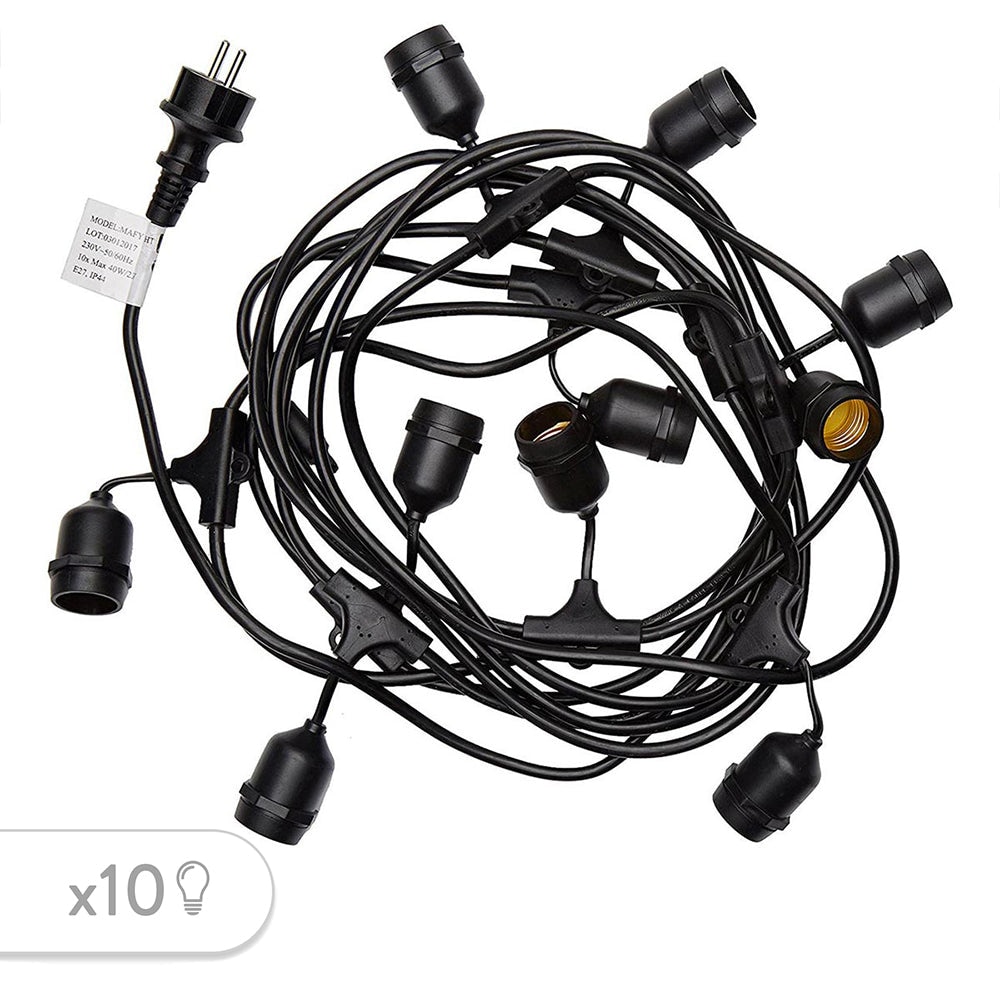 Lumisky Guirlanda conectável MAFY 10xE27 6M PVC Preto
