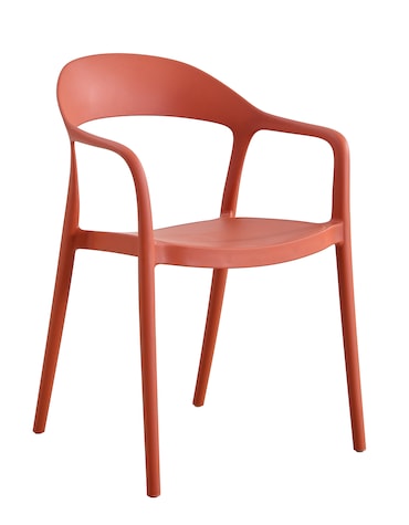 METRO PROFESSIONAL Cadeira de exterior empilhável Laveria, com braços, plástico, terracota