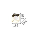 thumbnail of lingotto pl1, kubische deckenleuchte aus messingbeschichtetem metall, ideal lux