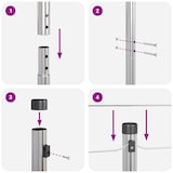 thumbnail of vidaXL Afrasteringspaal 7 pcs Zilver Staal