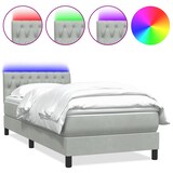 thumbnail of vidaXL Boxspringbett mit Matratze & LED Hellgrau 80x220 cm Samt