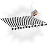 thumbnail of DELUKE® Markisenbespannung Markisenstoff Wasserabweisend Reißfest Anthrazit-Weiß, für 300x250cm Rahmen Markise mit Volant Markisen Ersatzstoff