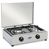 thumbnail of CFParker Fornello 2 fuochi a gas Metano con Valvola di sicurezza in acciaio inox con piano estraibile per uso interno Made in Italy - FO200ACCGPSm