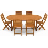 thumbnail of Set Tavolo e Sedie da Giardino in Legno d'Acacia Mobili da Pranzo Tavolo Estensibile 6 Posti 6 Sedie Pieghevoli
