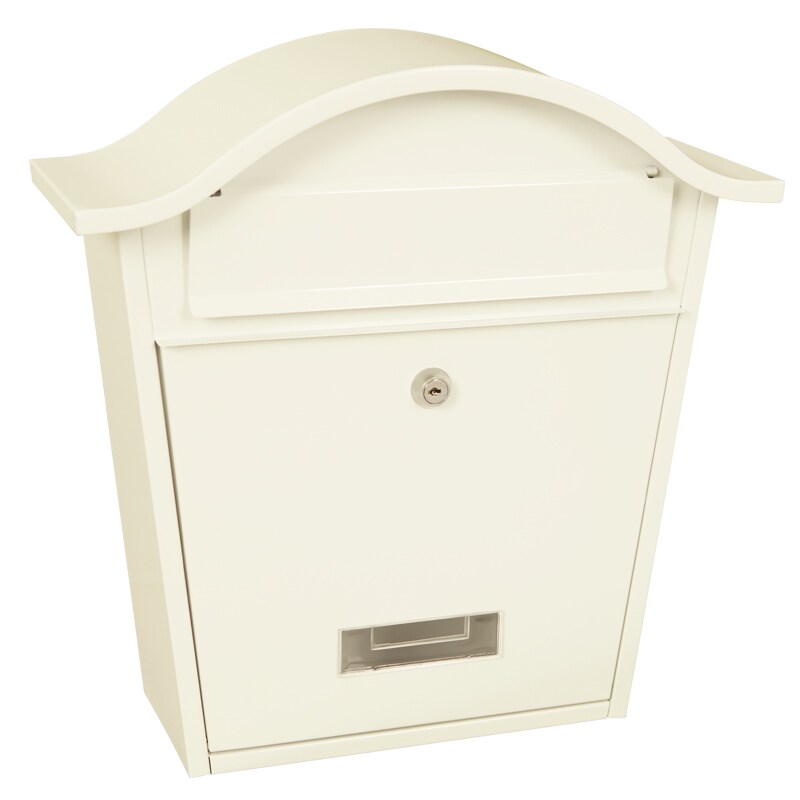 PROREGAL Wandbriefkasten Tatifan aus verzinktem Stahl | HxBxT 37x36,2x13,35cm | Einwurföffnung 24x4cm | Weiß