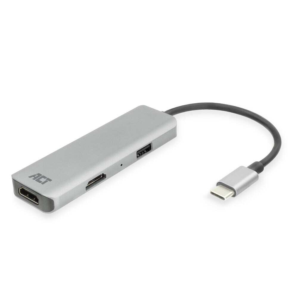 ACT AC7013 4K Multiport USB-C Adapter voor 2 HDMI schermen | USB-A datapoort