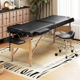 thumbnail of HOMCOM camilla masaje plegable portátil camilla estética profesional de madera de 3 zonas altura ajustable reposacabezas reposabrazos 215x60x64-89 cm