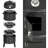 thumbnail of tectake Houtskoolbarbecue rookton 3 in 1 - zwart - 400820