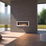 thumbnail of RAME 120 - Biocamino da incasso camino a bioetanolo da parete, colori vari - Bianco - con Vetro