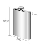 thumbnail of Intirilife Flachmann Schnapsfläschchen Getränkebehälter aus Edelstahl in Silber mit 250 ml Füllmenge - 9.3 x 2.2 x 13.9 cm