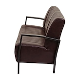 thumbnail of 2er Sofa HWC-H10, Couch Zweisitzer, Metall Kunstleder Industrie-Design ~ vintage braun