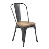 thumbnail of Chaises en acier avec assise en bois Bolero Bistro gris métallisé (lot de 4)