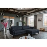thumbnail of KAWOLA Sofa MALTA Ecksofa Stoff schwarz mit Kopfstütze Recamiere rechts