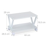 thumbnail of Relaxdays Druckerständer, 2 Ebenen, Rollwagen für Drucker, H x B x T: 28 x 44 x 28,5 cm, mit Rollen, Druckertisch, weiß
