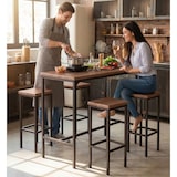 thumbnail of Set de mesa de bar retangular e 4 bancos castanhos nogueira Mod. FIRENZE por Yelloo