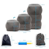 thumbnail of Intirilife Fußstütze Reise Hocker Kissen in Grau - 46 x 28 x 47.5 cm - Fuß Stützkissen Aufblasbar Faltbar mit Tasche und Luftpumpe für Unterwegs