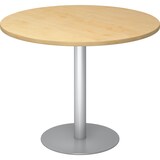 thumbnail of bümö Besprechungstisch, Esstisch klein, Tisch rund 100 cm - kleiner Esstisch Ahorn, Rundtisch Esstisch 2 Personen mit Holz-Platte, Säule aus Metall