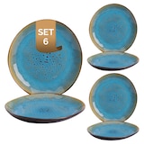 thumbnail of Palmer Bord Lotus 20.5 cm Turquoise Zwart Stoneware 6 stuks