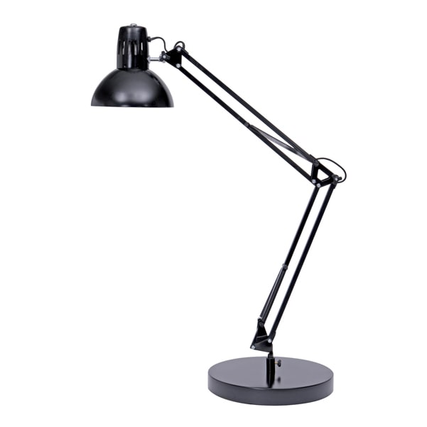 Lampe de bureau Architecte, double bras - socle lesté, coloris noir