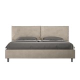 thumbnail of Letto matrimoniale king size con rete imbottito 200x200 microfibra sabbia Appia Large