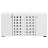 thumbnail of Décoshop26 - Buffet com 4 portas design trançado 3D 9 compartimentos de armazenamento 83x159x37 cm MDF branco 04_0009841
