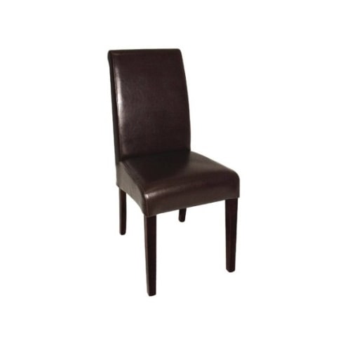 Eetkamerstoelen, imitatieleer, donkerbruin (2 stuks)