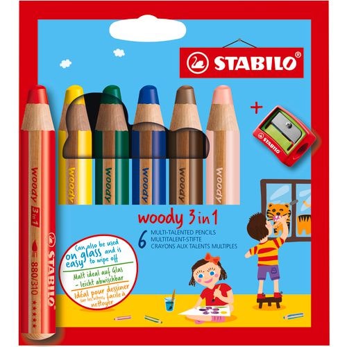 STABILO Buntstifte woody 3 in 1 Farbig sortiert 6 Stück