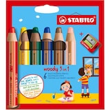 thumbnail of STABILO Buntstifte woody 3 in 1 Farbig sortiert 6 Stück