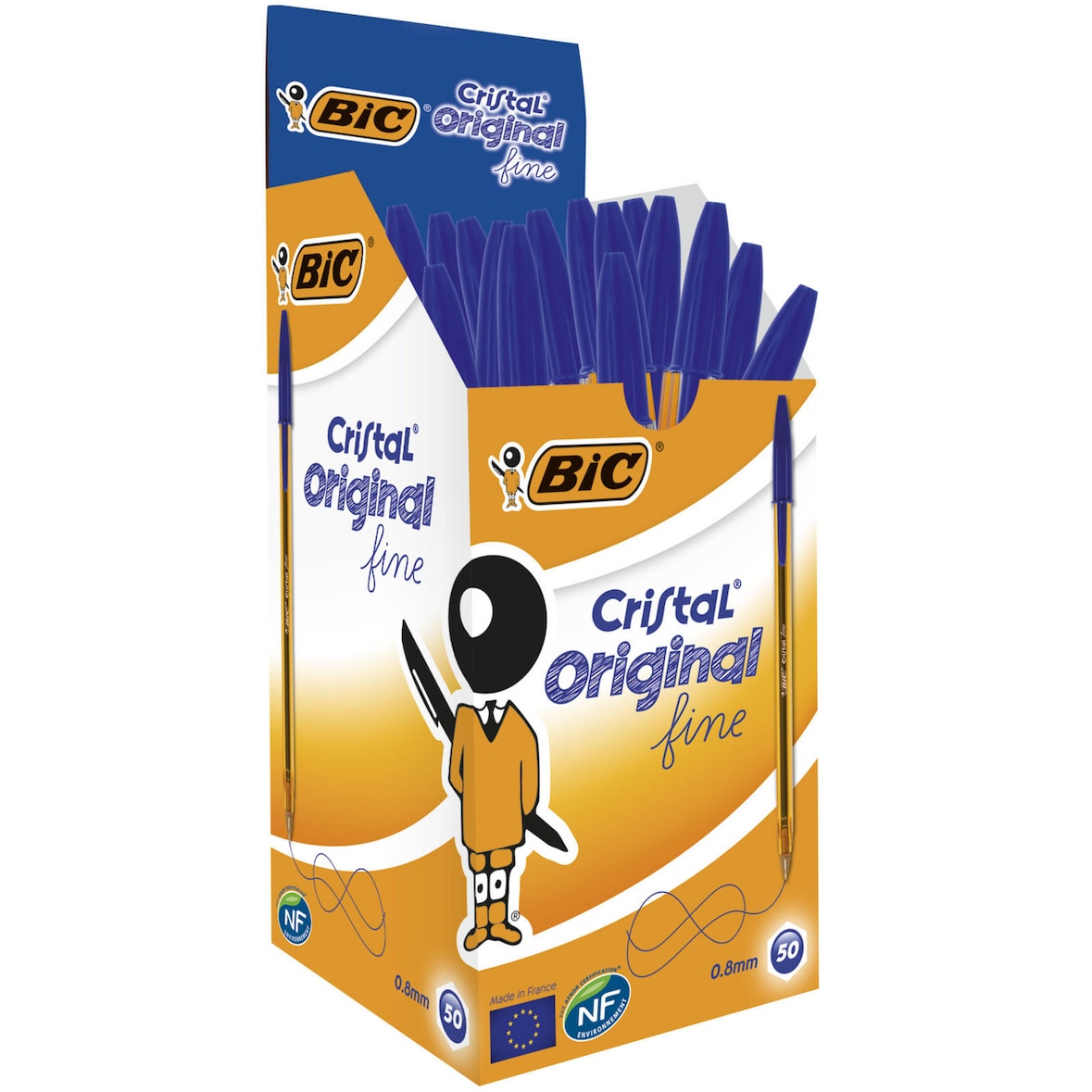 BIC Stylo-bille bleu à pointe fine 0.8 mm x 50