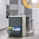 thumbnail of ARREGUI Basic CR604-B Recycling Abfalleimer / Mülleimer aus Stahl mit 4 Inneneimern, 4 Fach Mülltrennsystem, 4 x 17L (68 L) anthrazit/ dunkelgrau