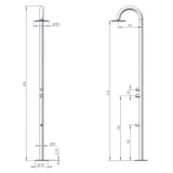 thumbnail of Douche Palau Sined, intérieur/extérieur, pomme de douche 25cm, inox AISI 316L, diamètre 6cm, eau chaude/froide, mélangeur, lave-pieds.