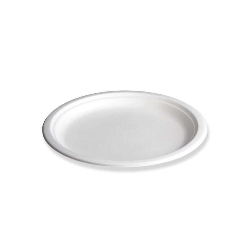 600x Teller, rund, Bagasse, 18cm