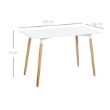 thumbnail of Mesa de Comedor de Estilo Nórdico con Patas de Madera 120x60x75 cm Blanco