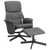 thumbnail of vidaXL Massagesessel mit Fußhocker Dunkelgrau Stoff