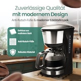 thumbnail of Emerio Kaffeemaschine mit Glaskanne – 1,25 L Filterkaffee – 10 Tassen – herausnehmbarer Filter – Tropf-Stopp-System – 1000 W – CME-122933 - Schwarz