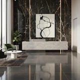 thumbnail of Empfangstresen, Bar, Holz- und Metalldesign, kommerzieller Empfangstresen, geeignet für Café und Geschäft 220×60×100cm【DLSA220】