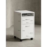 thumbnail of Rollcontainer WL5.901 Weiß 33x63x38 cm Schreibtisch-Unterschrank Holz, Roll-Kommode Modern, Bürocontainer Schubladenschrank mit Tür, Kleiner