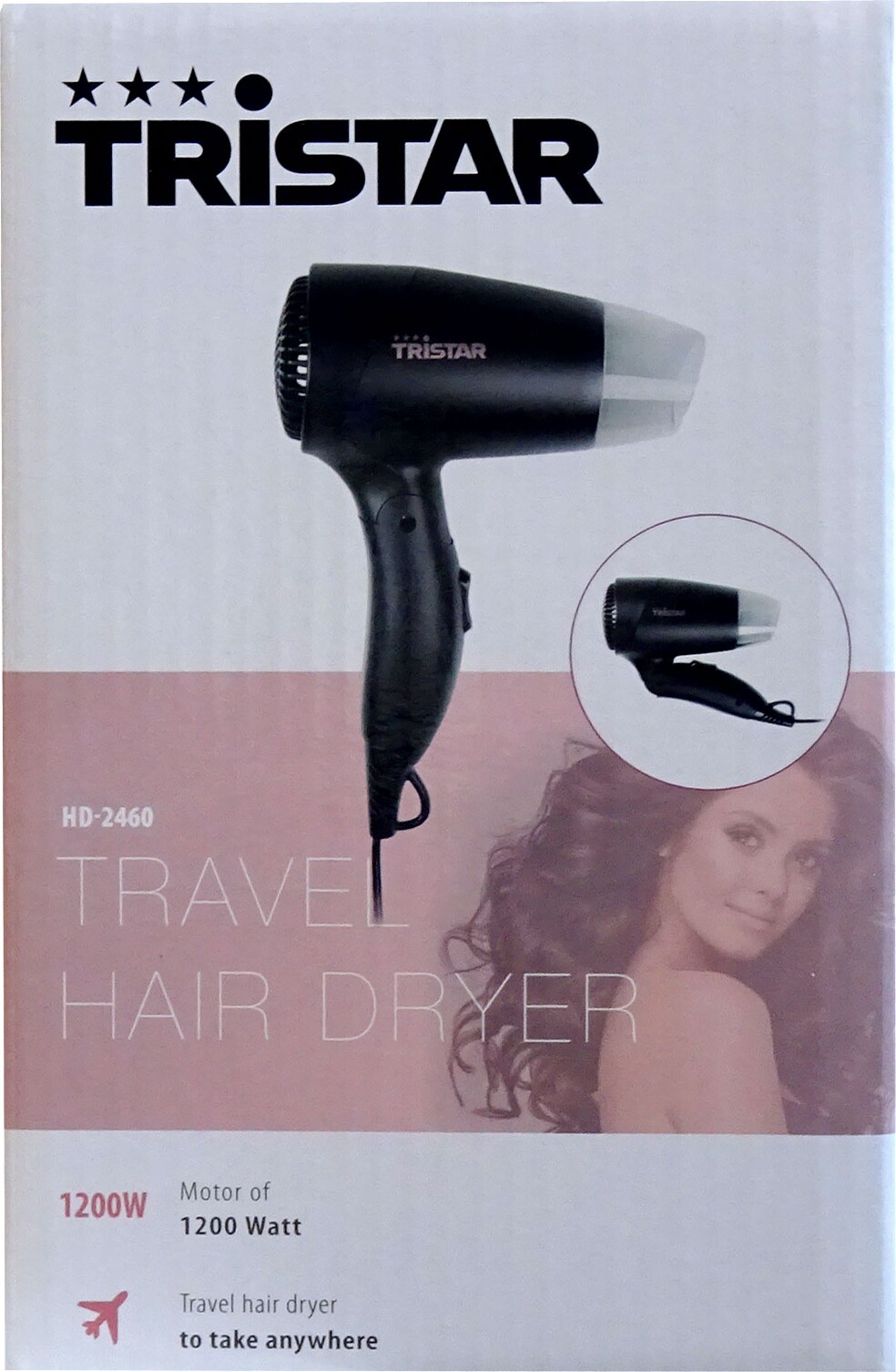 Tristar HD-2460 klappbarer Reise-Fön schwarz 1200W