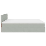 thumbnail of vidaXL Ottoman-Bett mit Matratzen & LEDs Hellgrau 160x200 cm Samt