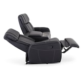 thumbnail of Kinosessel, 2er-Fernsehsessel mit mechanischer Relaxfunktion, Easy-Lift, für 2 Personen, 2 Getränkehalter, Kunstleder in Schwarz, Raburg Maxx