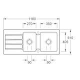 thumbnail of Villeroy&Boch Spülbecken, Küchenspüle Architectura 80 Graphite CeramicPlus 1160x510mm, Unterschrankbreite 80cm