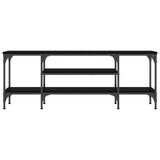 thumbnail of Mueble de TV hierro y madera contrachapada negro 121x35x45 cm