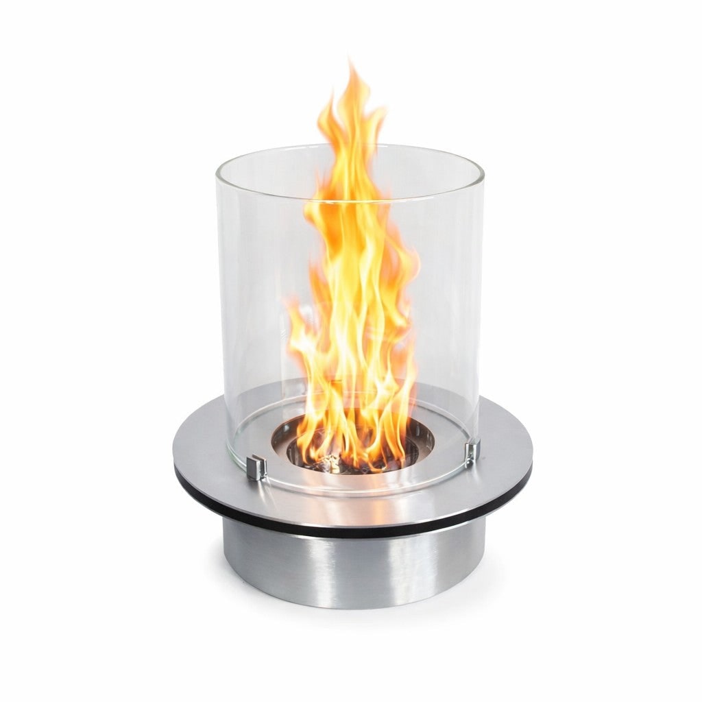 Queimador redondo com vidro para lareira a bioetanol, biolareira em aço inoxidável, 3 litros de diâmetro (35 cm).