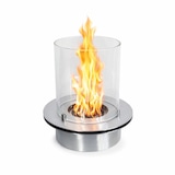 thumbnail of Queimador redondo com vidro para lareira a bioetanol, biolareira em aço inoxidável, 3 litros de diâmetro (35 cm).